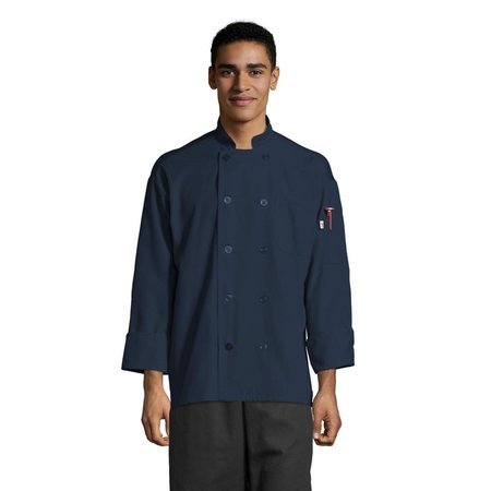UNCOMMON THREADS Unisex Powerhouse Pro Vent Chef Coat with Mesh, Navy - Large 0422P-1604